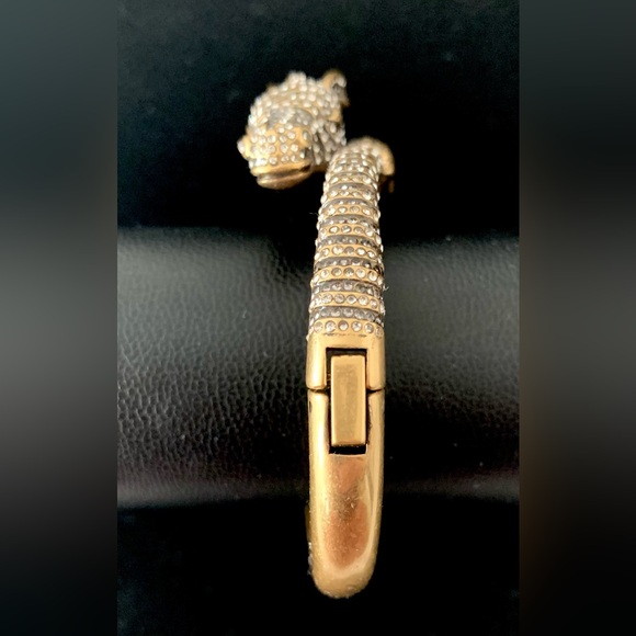 J. Crew zebra hinge bracelet. Burnished brass covered with pavé style “diamonds” - Picture 4 of 9